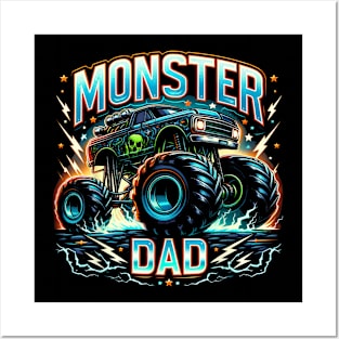 Monster Truck Dad Of The Birthday Boy Monster Truck Posters and Art